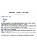SEMANA DE CIENCIA Y TECNOLOGIA PREESCOLAR.