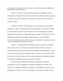 Analisis Artículos De La Constitución De La República Bolivariana De Venezuela