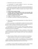 Una tarea acerca de la Descripcion de el proceso de la comunicación.