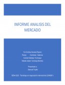 Informe analisis de mercado. Panela Colombiana