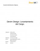 Denim Design: Levantamiento del Cargo.