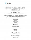 Informe LAB8 herramientas para trabajo de mantenimiento eléctrico