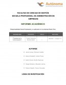 Responsabilidad Social Empresarial y su aplicación en la empresa Rosen Perú