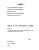Diseño de un manual organizacional en la empresa Agromundo C, A