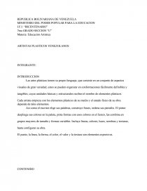 ARTISTAS PLÁSTICOS VENEZOLANOS. Página 1