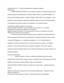 Análisis de elementos de compuestos orgánicos. Página 1