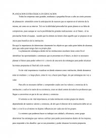 PLANEACION ESTRATEGICA EN EDUCACION. Página 1