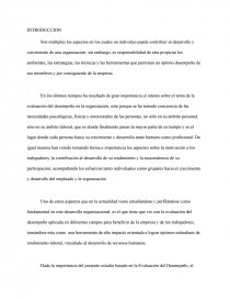 La Evaluacion De Desempeño Como Proceso De Mejora Del Desempeño Del Personal De Una Empresa. Página 1