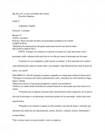 Proyecto Didactico Literatura. Página 1
