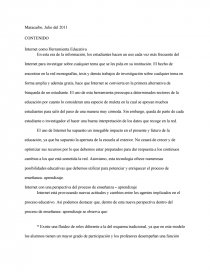 INTERNET Como Herramienta Educativa. Página 1