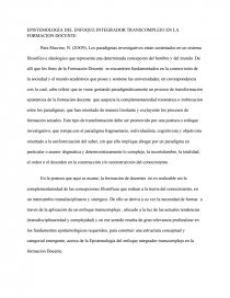 EPISTEMOLOGÍA DEL ENFOQUE INTEGRADOR EN LA FORMACION DOCENTE. Página 1