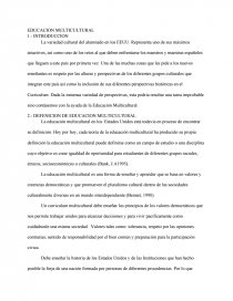 Educacion Multicultural. Página 1