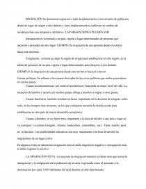 Tipos de migración. Página 1