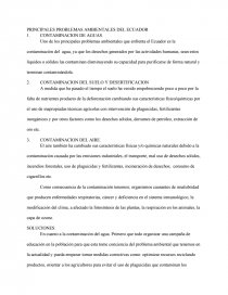 PRINCIPALES PROBLEMAS AMBIENTALES DEL ECUADOR. Página 1