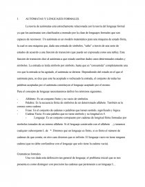AUTÓMATAS Y LENGUAJES FORMALES. Página 1