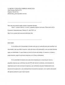MICRO Y PEQUEÑA EMPRESA MEXICANA. Página 1
