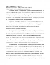 EL DESCRUBRIMIENTO DEL PULQUE. Página 1