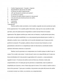 Cambio Organizacional. Página 1