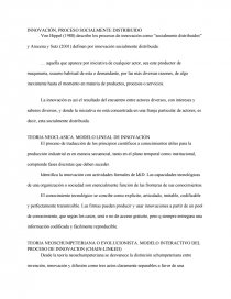 INNOVACIÓN, PROCESO SOCIALMENTE DISTRIBUIDO. Página 1