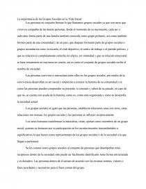 La Importancia De Los Grupos Sociales En La Vida Social Composiciones De Colegio Chestini33