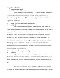 Código ético Del Psicólogo. Página 1