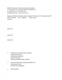 Programa Anual De Relaciones Publicas. Página 1