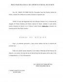 Acto de envío a fiscal opinión proceso de interdicción