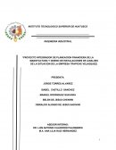 PROYECTO INTEGRADOR DE PLANEACION FINANCIERA DE LA MANOFACTURA Y DISENO DE INSTALACIONES DE (ANALISIS DE LA SITUACION DE LA EMPRESA TRAPICHE VELASQUEZ)