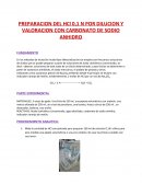 DILUCION Y VALORACION CON CARBONATO DE SODIO ANHIDRO