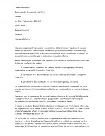 Carta compromiso. Página 1