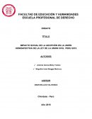 Impacto social de la adopción en la unión homoafectiva de la ley de la Union Civil Peru 2015