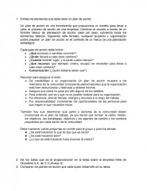 Enlista los elementos que debe tener un plan de acción. Página 1