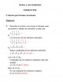 Criterios para formar sucesiones