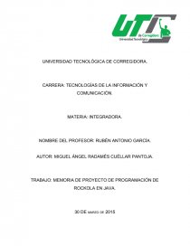 Memoria de rockola en java. Página 1