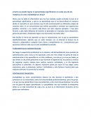 APRENDIZAJE SIGNIFICATIVO