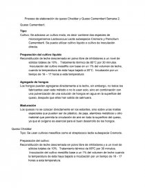 Proceso de elaboracion de queso camembert y cheddar. Página 1