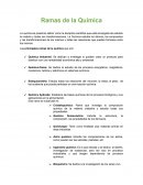Ramas de la Química. Las principales ramas de la química que son