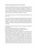 Importancia de las tecnologías de información en las organizaciones