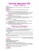 Derecho Mercantil III CONCEPTOS GENERALES