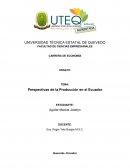 Perspectivas de la Producción en el Ecuador