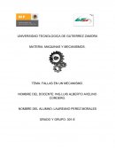 Fallas en un mecanismo(maquinas y mecanismos)