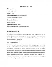 Informe de historia clinica. Página 1