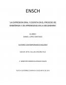 La expresion oral y escrita en el proceso de enseñanza y de aprendizaje en la secundaria