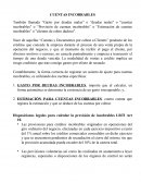 Cuentas incobrables.GASTO POR DEUDAS INCOBRABLES