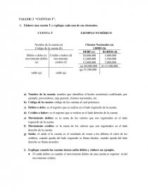 TALLER 2 CUENTAS CONTABLES. Página 1