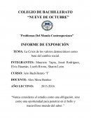 La Crisis de los valores democráticos como base del cambio social