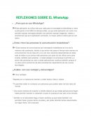 Reflexión sobre el watsApp