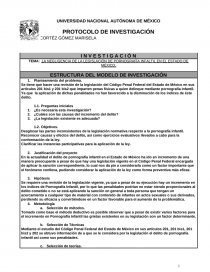 Contenido de un protocolo de investigación. Página 1
