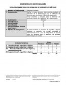 INGENIERÍA EN BIOTECNOLOGÍA HOJA DE ASIGNATURA CON DESGLOSE DE UNIDADES TEMÁTICAS