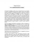Reporte de lectura Administración del tiempo